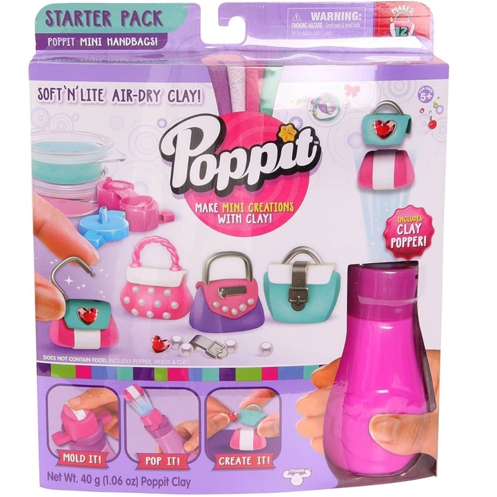 Poppit starter pack make mini creations with clay new in sealed package